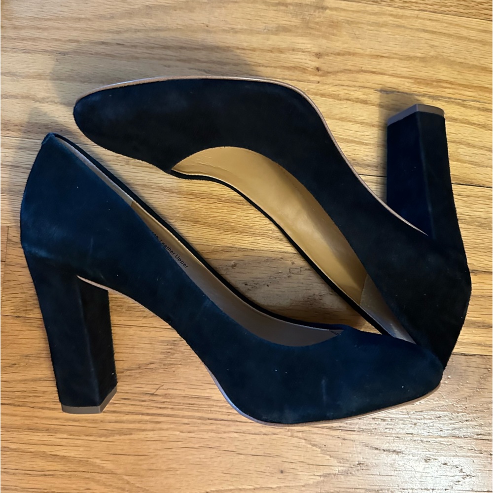 J. Crew Black Suede Block Heels